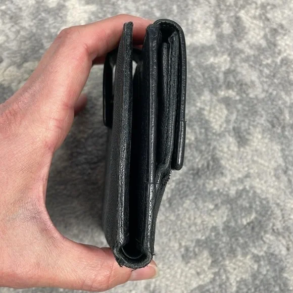 Gucci Monogram GG Canvas Leather Snap Compact Wallet Black - Picture 4 of 17